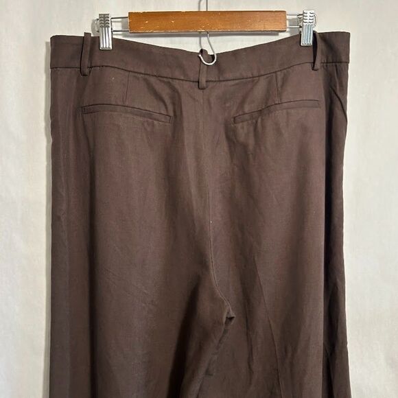 Madewell Slouchy Straight Trouser Pants 12 Brown Drapey Twill Straight Loose Leg - Picture 6 of 8